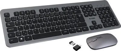 Set tastierë dhe maus wireless YENKEE YKM 2007CS, USB, me LED të kuq, i zi - 1