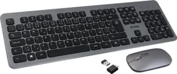 Set tastierë dhe maus wireless YENKEE YKM 2007CS, USB, me LED të kuq, i zi