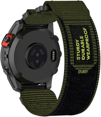 Rrip për orë smart 4wrist Velcro strap for Garmin 22 mm, i gjelbër