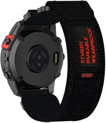 Rrip për orë smart 4wrist Velcro strap for Garmin 20 mm, i zi