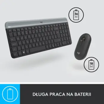 Set tastierë dhe mi Logitech MK470 Slim me tela, Full HD 1080p, i zi