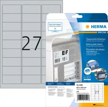 Etiketa ngjitëse HERMA 4592, 270 copë, argjendi