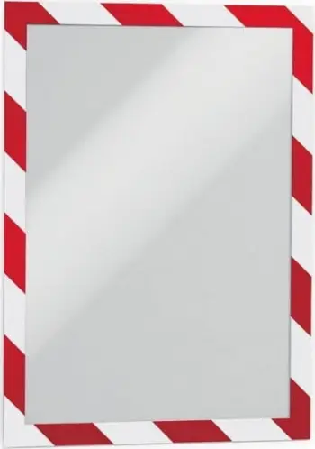Kornizë magnetike Durable DURAFRAME SECURITY A4, vetëngjitëse, e kuqe me të bardhë