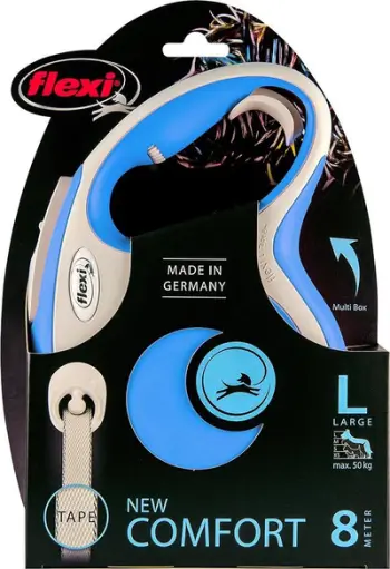 Rrip për qen Flexi Automatik Comfort L, 8 m, i kaltër