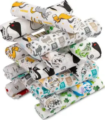 Pelena tekstili Sensillo Tetra Diaper Print Boy, set 5 copë, pambuk 100%, shumëngjyrëshe
