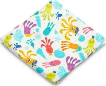 Pelenë bambuje për bebe Bamboo Diaper Octopus, 75x75cm, shumë thithëse, shumëngjyrëshe