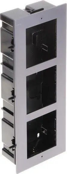 Kornizë modulare interfoni Hikvision DS-KD-ACF3, për 3 module, montim i fshehtë, gri