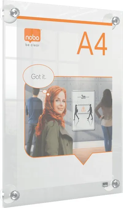 Kornizë muri Nobo Premium Plus, A4, akrilik transparent, e tejdukshme - 2