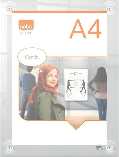 Kornizë muri Nobo Premium Plus, A4, akrilik transparent, e tejdukshme - 4