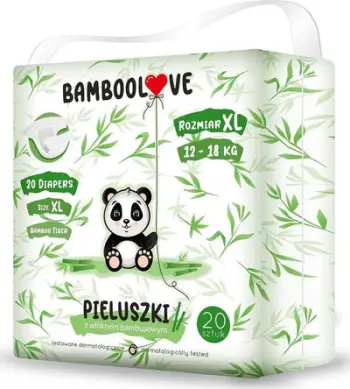 Pelenë Bamboolove XL, 12-18 kg, 20 copë, me fibra bambuje