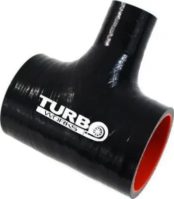 Lidhës silikoni TurboWorks T-Piece Pro, 45mm, 15mm, i zi