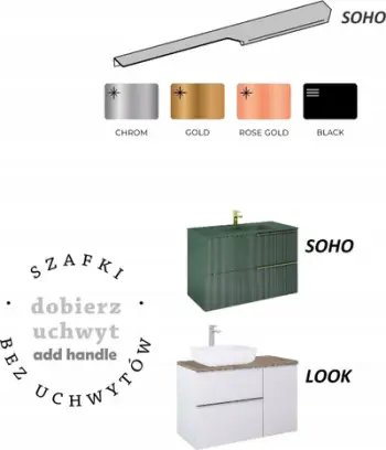 Dorezë mobilje banjoje Elita Look Soho, 60 cm, krom