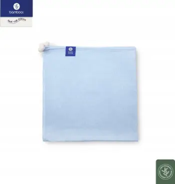 Pelenë tekstili Bamboo Save The Ocean, 75x75cm, bambus dhe alga, blu e çelët
