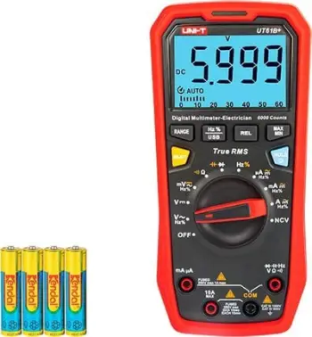 Multimetër dixhital Uni-T UT61B+, True RMS, ekran LCD, i kuq