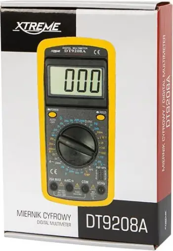 Multimetër Xtreme DT9208A, matje tensioni dhe rryme, ekran LCD, i verdhë