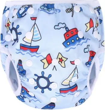 Pelenë notuese Simed Swim Diapers Printed Sailboats, rrip 24-52 cm, me dizajn varkëza, shumëngjyrëshe