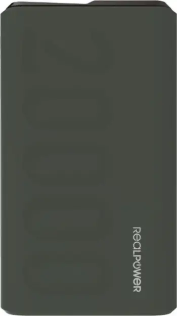 Karikues portativ RealPower 333646, 20000mAh, 3 porta USB, jeshil