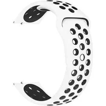 Rrip për smartwatch Eternico Sporty Universal Quick Release, 20mm, e bardhë me të zezë