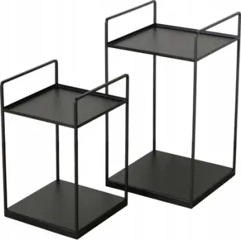 Set tavolinash kafeje Boltze Home Como, 2 copë, metalike, të zeza