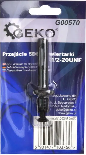Adapter SDS GEKO, reduktim në mandrinë 1/2-20UNF, i zi