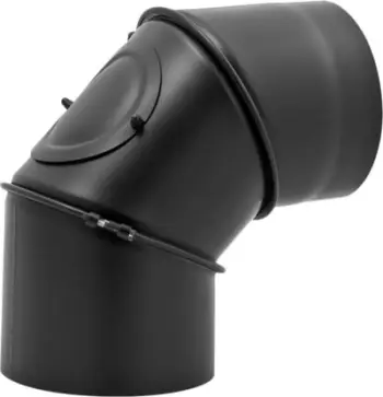 Gyp këndor oxhaku Spiroflex Black, 90°, diametër 130 mm, rezistent ndaj nxehtësisë