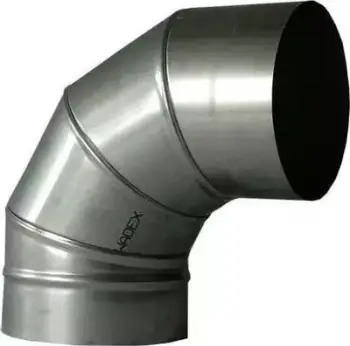 Gyp këndor për oxhak Wade 116130000, 90°, D 130 mm, i zi