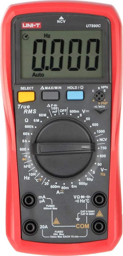 Multimetër dixhital UNI-T UT890C UT890D+, AC DC, NCV, i kuq - 1