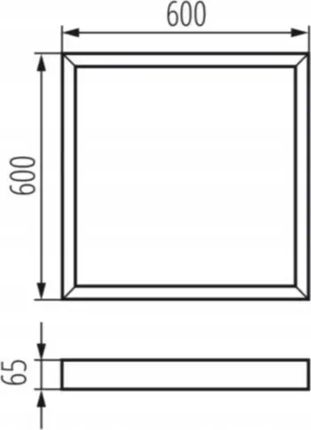 Kornizë sipërfaqësore për panel LED Kanlux ADTR-S-H 6060, 600x600mm, metal, e bardhë