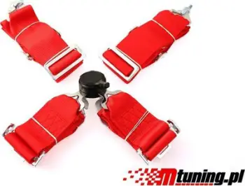 Rrip sigurie sportiv MTuning F Sport, 4 pika, 3", i kuq