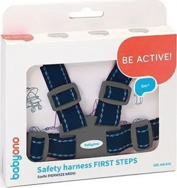 Rrip sigurie për fëmijë BabyOno Safety Harness, rregullueshëm, 6m+, blu