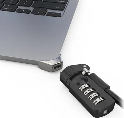 Adapter sigurie Compulocks Ledge për MacBook Air 15" M2 M3, me bravë kombinimi, argjendtë - 1