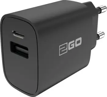 Karikues rrjeti 2GO 797273, 2x USB, karikim i shpejtë, i zi
