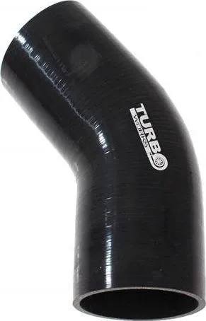 Gyp silikoni TurboWorks Elbow 45°, 80mm, i zi - 1