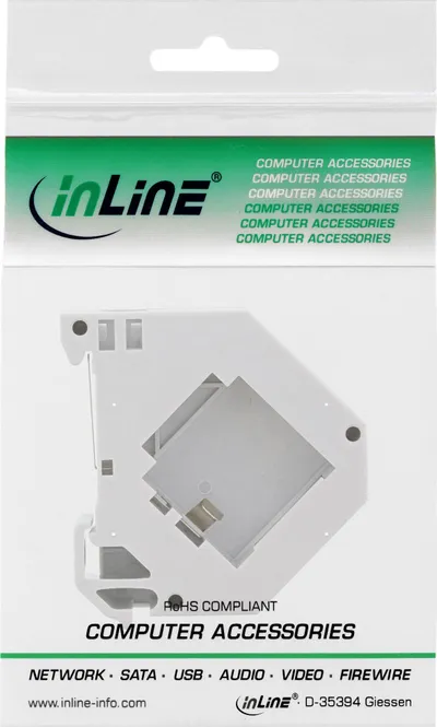 Mbajtëse keystone InLine 76203, për shinë DIN 35 mm, plastike, gri - 3