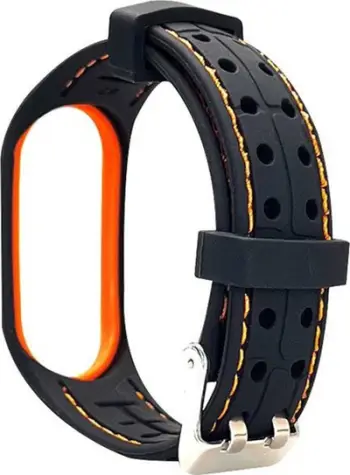 Rrip silicone Beline për Xiaomi Mi Band 3/4, black orange, i zi portokalli