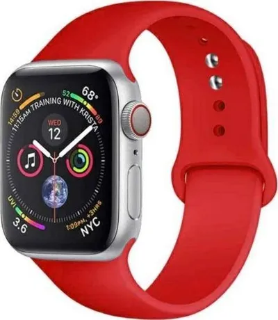 Rrip silikoni Beline për Apple Watch, 42/44/45mm, i kuq - 1