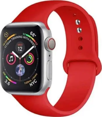 Rrip silikoni Beline për Apple Watch, 42/44/45mm, i kuq