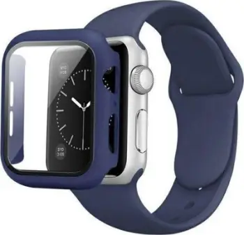 Rrip silikoni Beline për Apple Watch, 42/44/45mm, me kuti mbrojtëse, blu