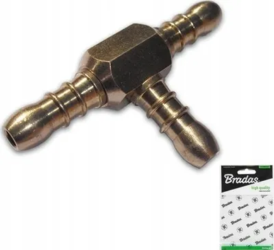 Lidhës T bronzi për gaz, 3 dalje, 9mm, ngjyrë bronzi - 1