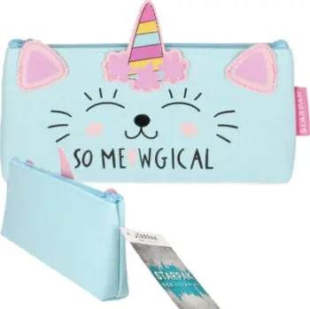 Penar Starpak Meow, formë portofoli, mbyllje me zinxhir, blu rozë