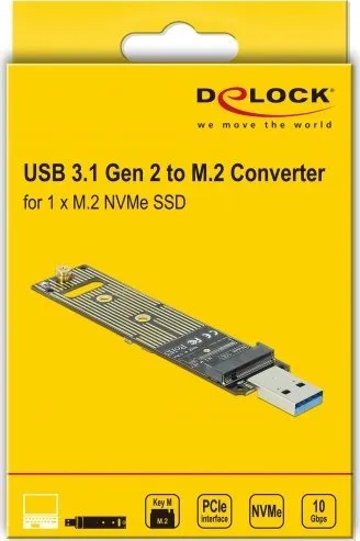 Adapter SSD DeLOCK 64069, M.2 PCIe NVMe, USB A, i zi - 2