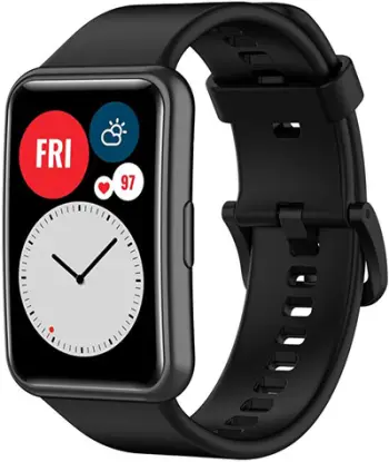 Rrip silikoni 4wrist për Huawei Watch FIT, FIT SE, FIT , i zi