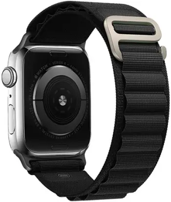 Rrip silikoni 4wrist për orë të mençur Apple Alpine 42/44/45/49mm, i zi/hiri
