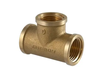Lidhës T për tubacione TDM Brass T Fitting 3/4x1/2 F/M, bronz