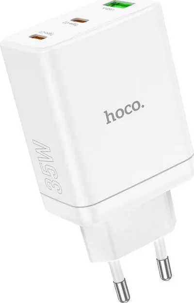 Karikues rrjeti Hoco N33, 2x USB C, USB A, 35W, i bardhë - 3