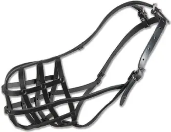 Muzhikunë lëkure Dino Muzzle për Rottweiler, madhësia Large, e zezë