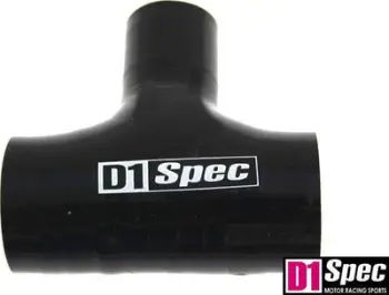 Lidhës T silikoni D1Spec D T-Connector, 76mm, degë 9mm, i zi
