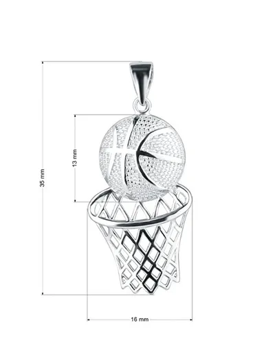 Pendant për varëse Evolution Group Basketball ball and net 64024, i argjendtë - 3