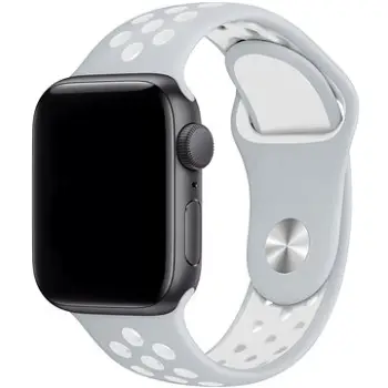 Rrip smartwatch Eternico Sporty për Apple Watch 38mm 40mm 41mm, kompatibil me SE dhe Series 1 7, i bardhë gri