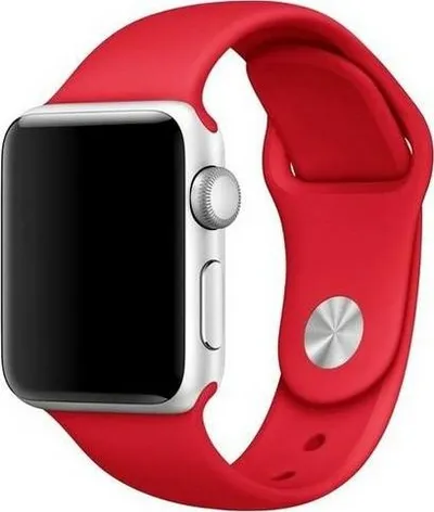 Rrip silikoni Mercury për Apple Watch 44mm, i kuq - 1